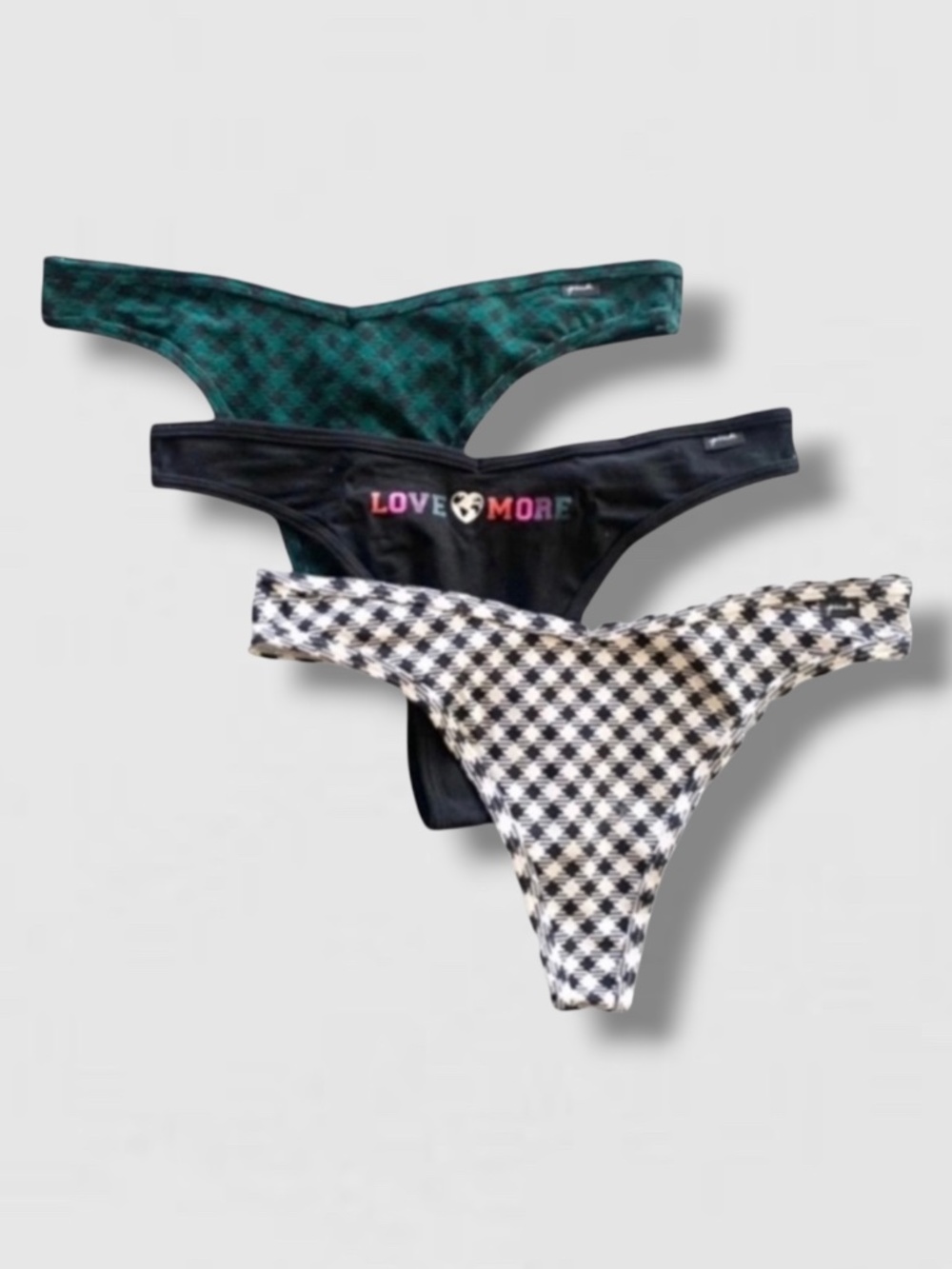 Victoria’s Secret 3pk Thong Panties Lot of 3 Large New